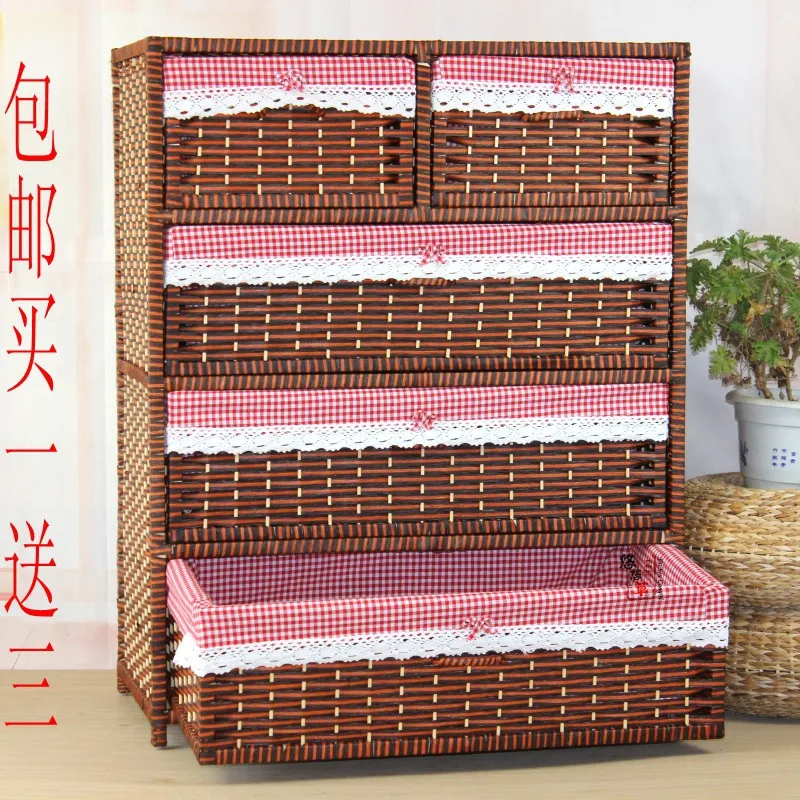 Shipping Straw Ikea Pastoral Bedside Lockers Infant Child Baby