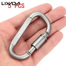 5pcs Outdoor D type Hiking Hang Clip Metal Key Ring Snap Hook Chic