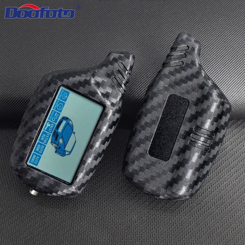 

DOOFOTO Newest Car Key Cover Shell Case For Starline B9 B91 B6 B61 A91 A61 C9 V7 Carbon Fiber Car Styling Key Case For Car