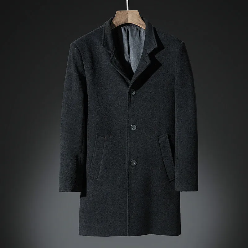 Black Hommes En Laine Mode Moyen breasted Hiver Single Automne D'affaires Long Mens Veste De Cachemire Masculin gray Pardessus Manteau Décontracté hrtdxBsCQ