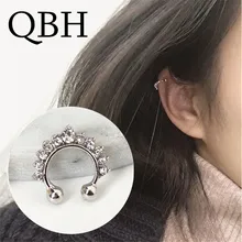 Новинка, модные женские серьги-клипсы, имитация жемчуга, крест, треугольник, кристалл, полые, u-образные, ухо, кость, манжета, невидимые, мужские ювелирные изделия