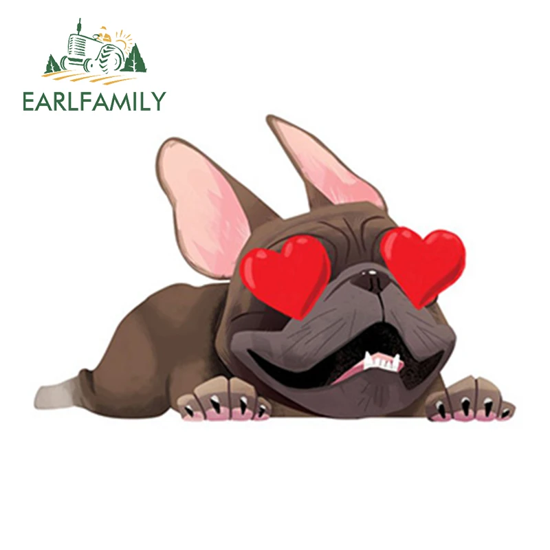 EARLFAMILY 13 см x 8 3 проявлять любовь французский наклейка с бульдогом окна автомобиля