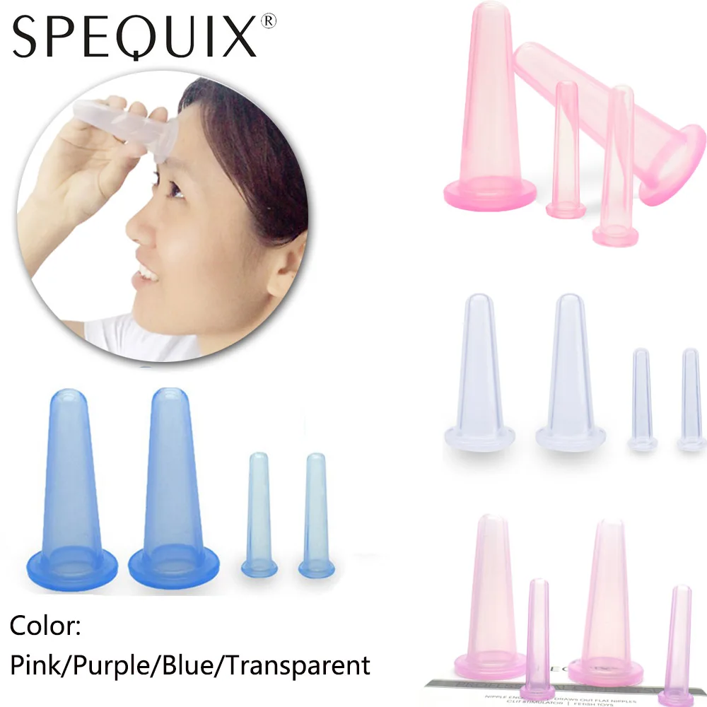 

4Pcs/Set Health Care Cupping Cup Body Anti Cellulite Silicone Vacuum Massage For Neck Face Back Massager Cupping Cups 5 Colors