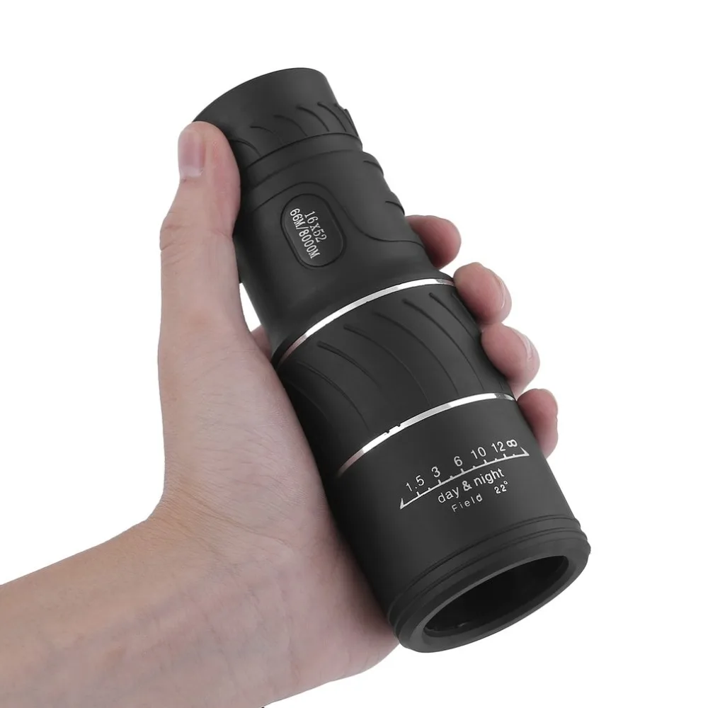 

16x52 Telescope HD Vision 66m/8000m Waterproof Monocular Smartphones Camera Coating Magnifier+Bag Outdoor Hunting