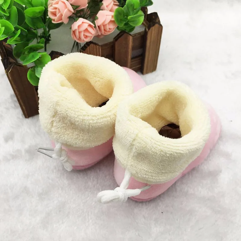 Детские зимние теплые ботинки; хлопковая обувь для маленьких девочек; ботинки для новорожденных