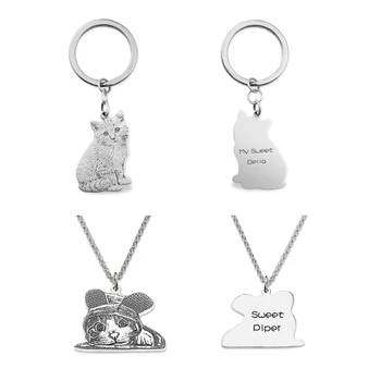 

Sweey Wholesale Personalized Engraved Pet Photo Necklace & Keychain Incredible Pet Photo Gifts for Ebay/Amazon/Etsy