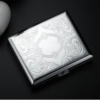 

Metal Cigarette Case 20 Portable Ultra Thin Creative Male Anti Pressure Gift Iron Cigarette Box Genuine
