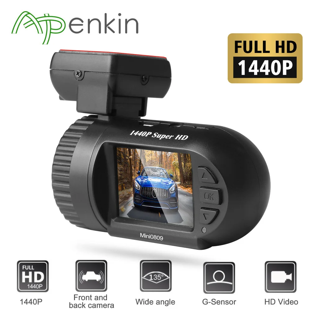 Arpenkin Full HD Автомобильный видеорегистратор обновления Mini0809 2K 1440P с G-senser ночного видения gps Защита напряжения конденсатор DVR