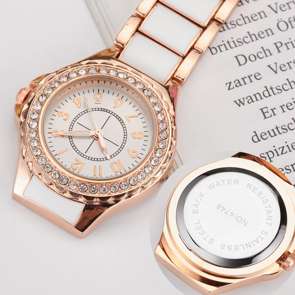 Luxury Crystal Rose gold Nurse Pocket Watch Fashion Clip-on Nurse Fob  Watches Women Men Metal Doctor Paramedic Brooch Clock 2020