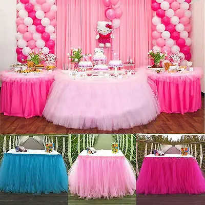 

New Style Tulle TUTU Table Skirt Tableware Wedding Party Xmas Table Cloth Baby Shower Birthday Party Decor