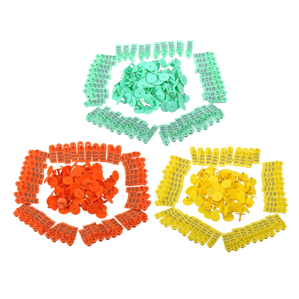 

100pcs Sheep Goat Hog Cattle Beef Cow Ear Tag Ear Laser Typing Copper Head Earrings for Farm Animals Idetification Card Newest