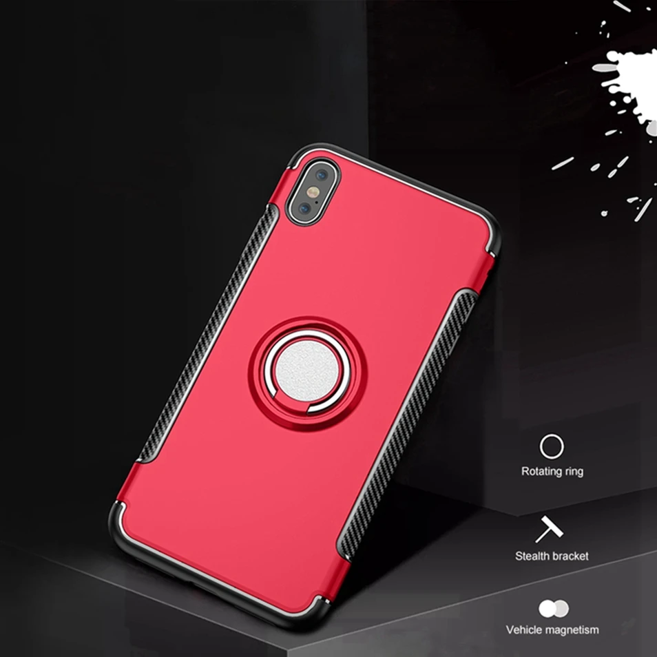 Magnetic Car Holder Phone Case for iPhone 8 plus Cover Finger Ring Stand Coque for iPhone XR XS Max X 6 7 plus Full Protect Case (1)