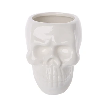 

Creative Skull Ceramic Flower Pot Green Succulent Planter Plant Container Decor