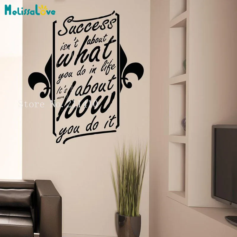 Vinyl Inspiring Wall Sticker Success Quote Decals Home Decoration For