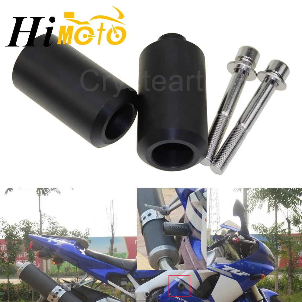 Черная Рама мотоцикла без порезов ползунки защита от падения для Yamaha YZF R1 YZFR1 YZF-R1
