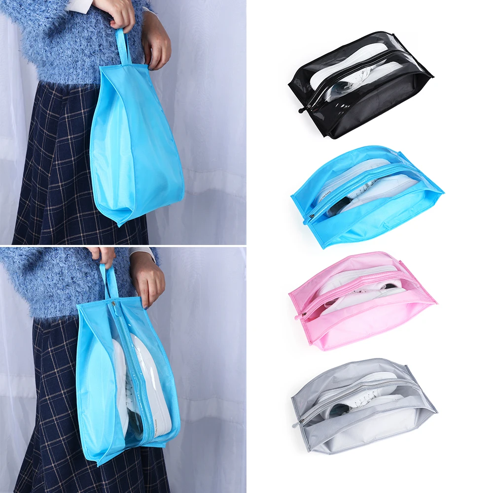

1PC Portable Waterproof Travel Supplies Organizer Shoes Storage Bag PVC Dustproof Hanging Save Space Closet Rack Hangers