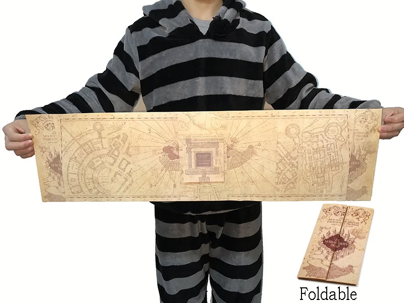 

Harry Potter The Marauder's Map Mini version Collectible Retro Parchment Maps Cosplay Props Gifts Toys Harri Potter Fans Party