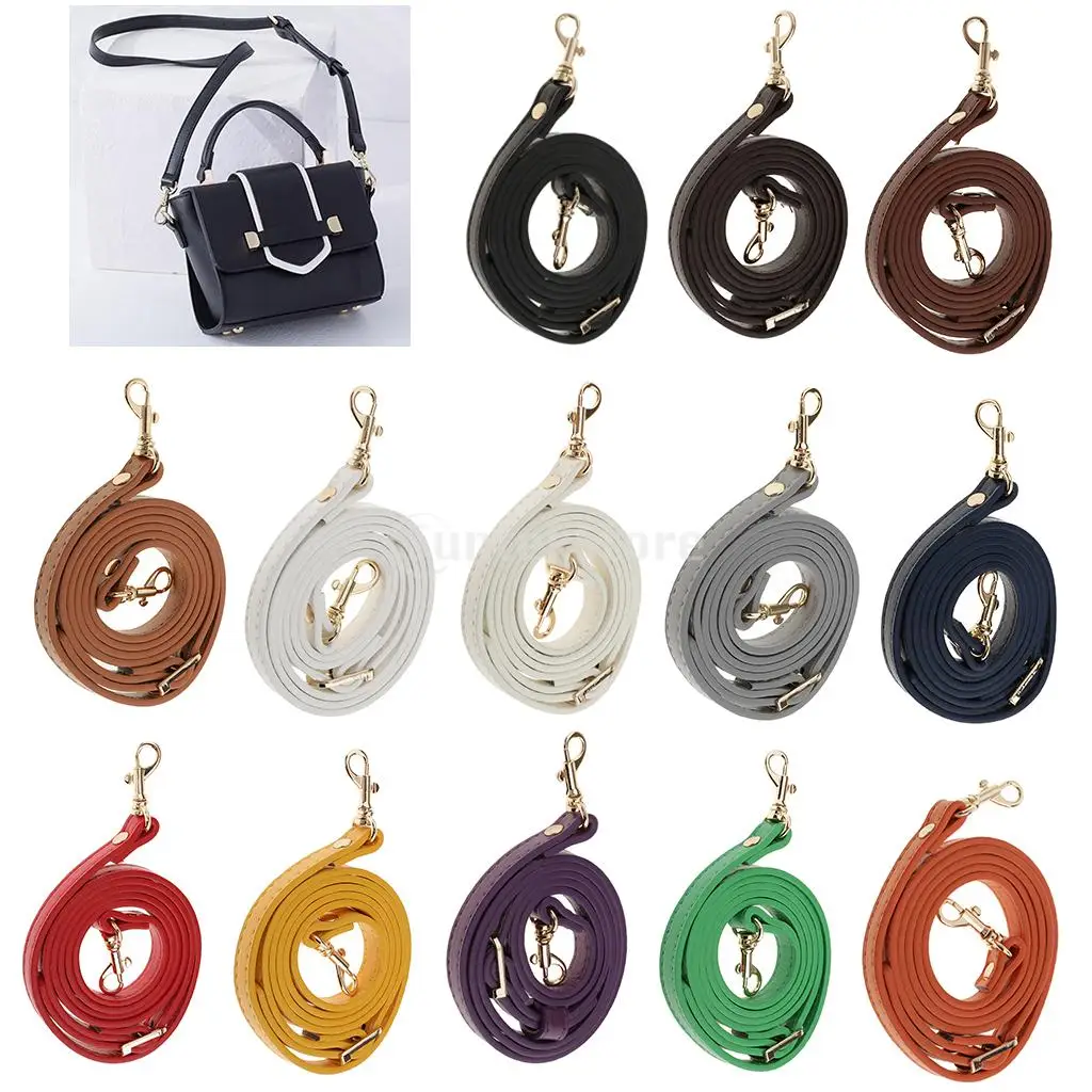 2pcs Handbag Strap Handbag Strap Replacement DIY Purse Handle Leather Purse Handle Bag Accessories with Metal Clasp 120 cm