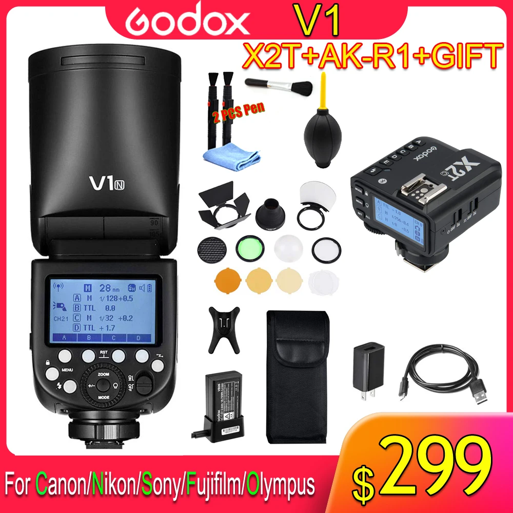 

Pre Order Godox V1 Flash Speedlight for SONY Canon Nikon Fujifilm Olympus Flash Camera Flashlight TTL Speedlite Li-ion Battery