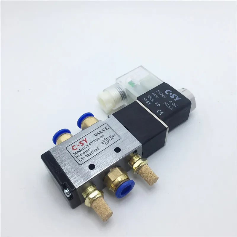 

4v210-08 Pneumatic Solenoid Valve 2 Position 5 Port Air Magnetic Valve With 6mm 8mm 10mm Tube Fittings Quick Connectors Mufflers