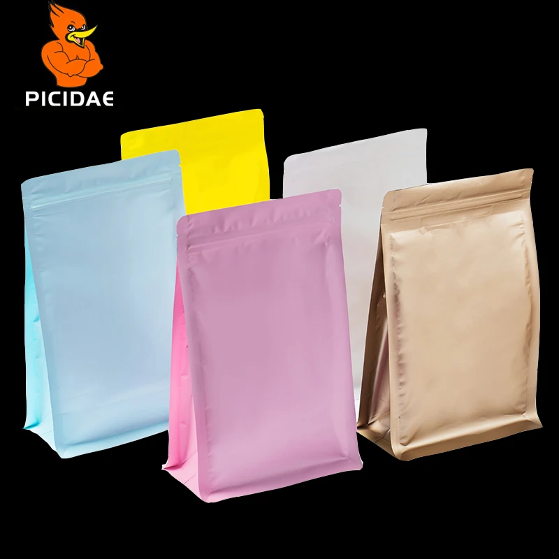 

Organ Zipper Zip Lock Aluminum Foil Bag Eight-sided Seal Store Packaging Dog Cat Powder Nuts Snacks Candy Cheese Milk Tea Coffee