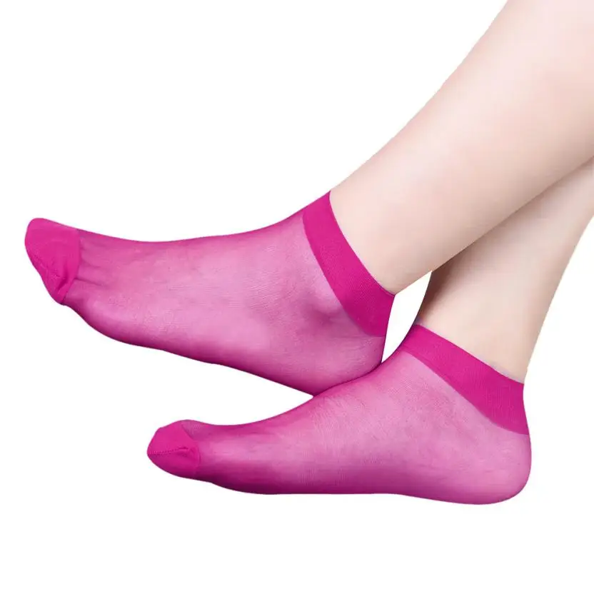 10 пар/лот белые носки женские ультратонкие повседневные эластичные 8 видов цветов короткие женские носки s ботильоны женские носки calcetines mujer socken damen - Цвет: Purple