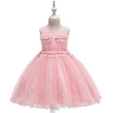 Элегантные кружевные летние платья-пачки с цветочным узором для девочек, свадебные Детские платья для девочек, костюм принцессы, вечерние платья для детей 3, 8, 10 лет, L5132