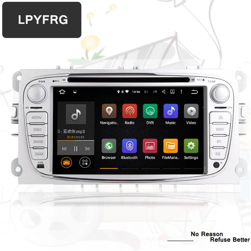 Sale Android 9.0 Octa core 2 Din 7" Car DVD Player For FORD/ focus MONDEO/S-MAX/CONNECT  head unit Car GPS Radio tape recoder 4G RAM 2