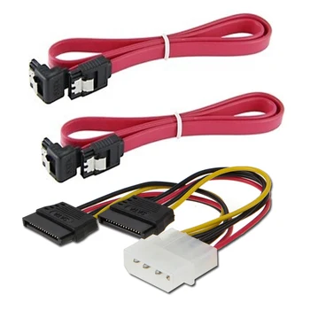 

2pcs sata3.0 cables with 1 pcs sata power cable Serial ATA Adapter IDE 2 SATA Power Cable extenders for hard drives CD ROM