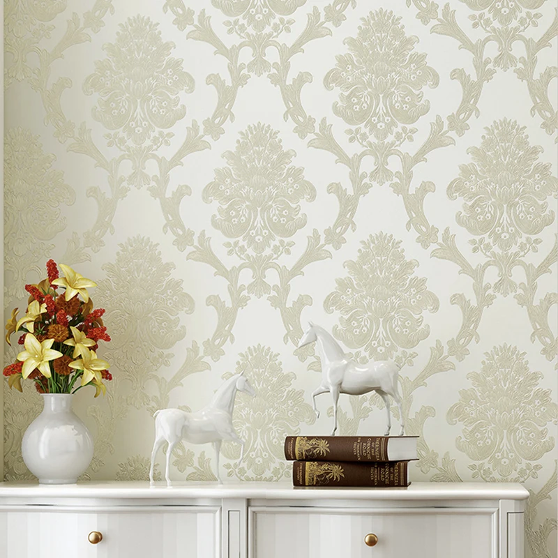 

European Style 3D Stereoscopic Damascus Damask Wall Paper Rolls Living Room Bedroom TV Background Non-woven Wallpaper Home Decor
