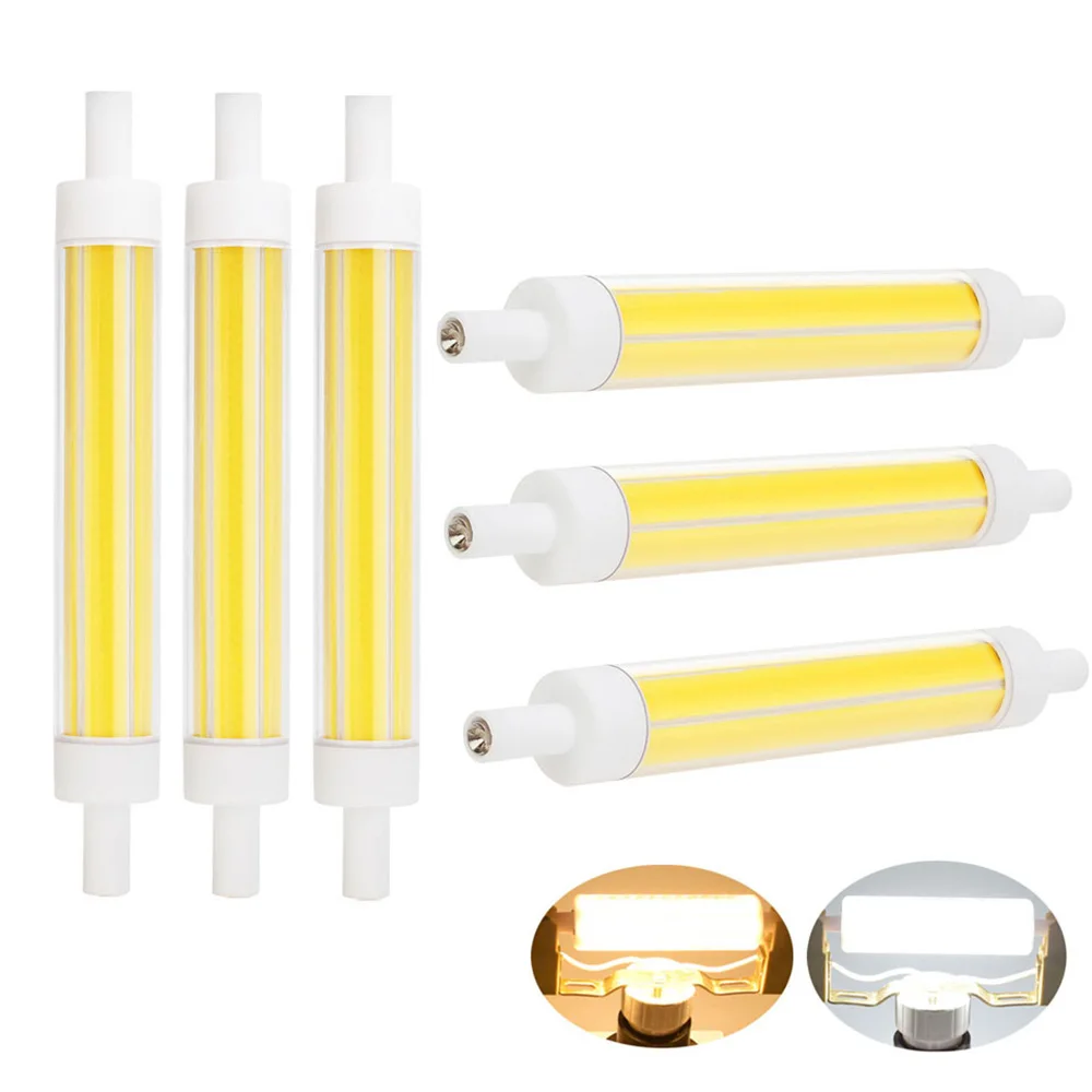 

R7S Ceramic LED Corn Lights 6/9/12/15W Dimmable COB Lights Replace Halogen Light Spot Light Floodlight Tube Lamp Energy Saving