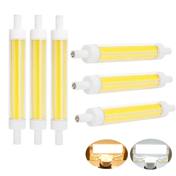 

R7S Ceramic LED Corn Lights 6/9/12/15W Dimmable COB Lights Replace Halogen Light Spot Light Floodlight Tube Lamp Energy Saving