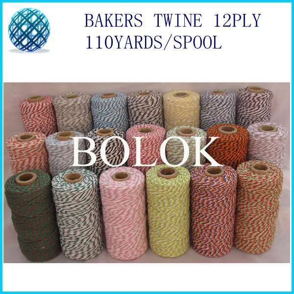 

230pcs/lot Cotton Baker twine 110yards/spool divine twine, DIY Twine 55 kinds color by free shipping