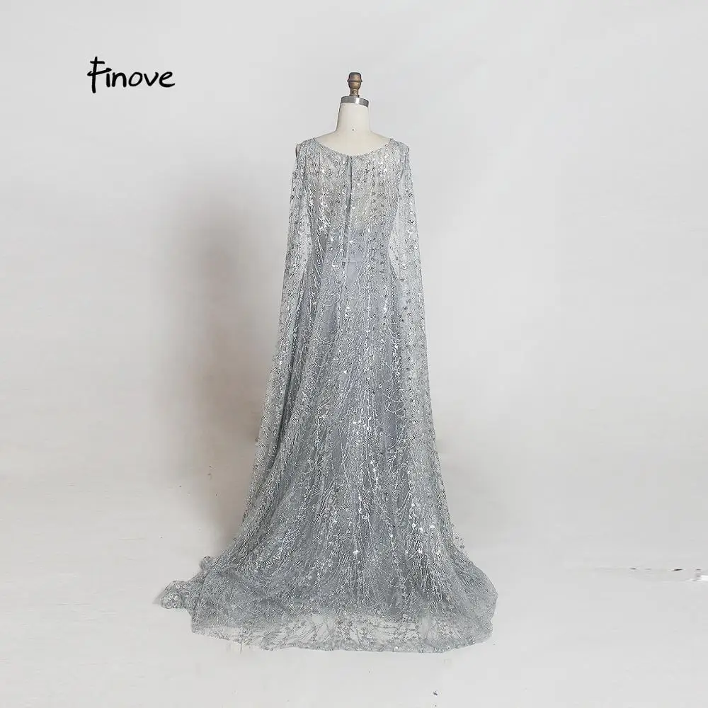 Finove Выпускные платья Длинные Robe De Soiree винно-красное светоотражающее платье с блестками элегантное ТРАПЕЦИЕВИДНОЕ вечернее платье с круглым вырезом для женщин