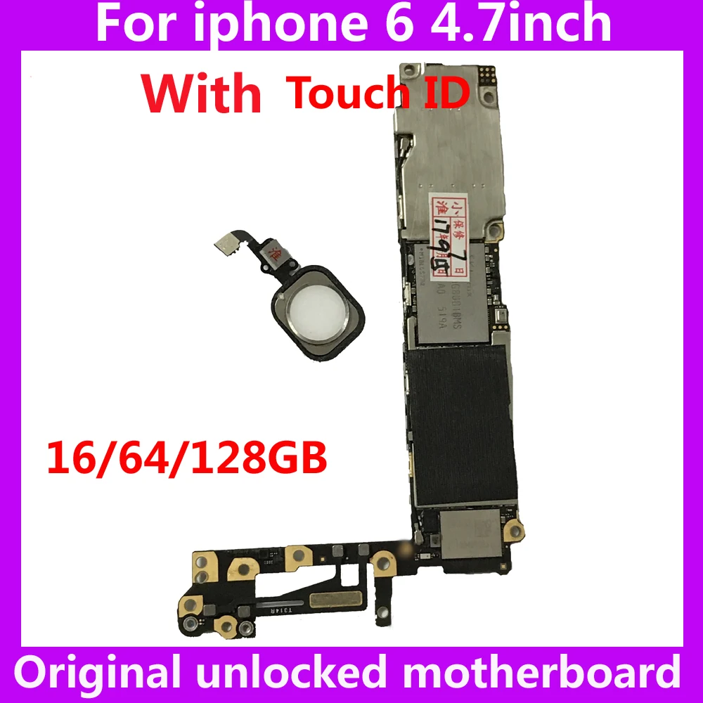16GB 64GB 128GB good work unlock mainboard for iphone 6