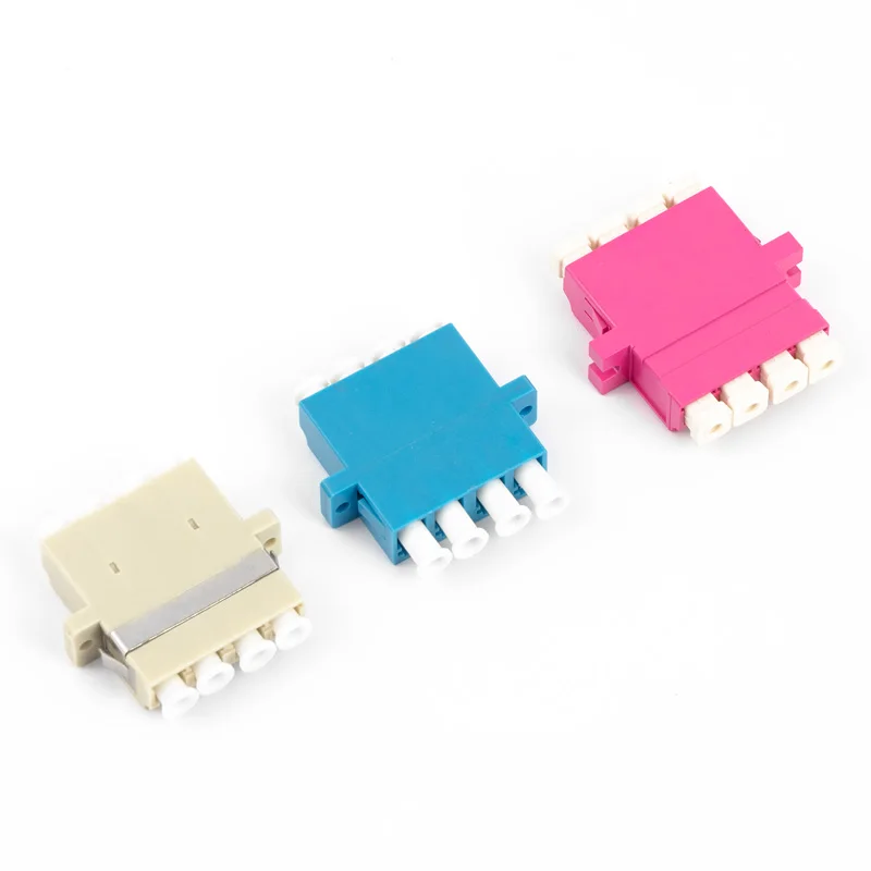 

100PCS LC/APC PC 4 cores Fiber Optic Coupler LC Duplex Plastic Fiber Optic Connector Fiber Optical Adapter One Piece Type