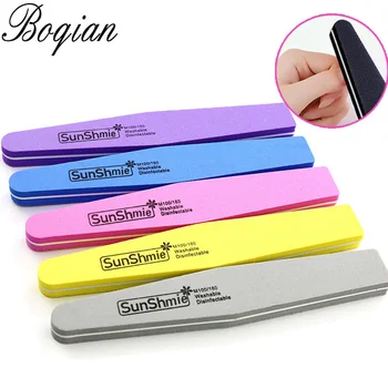 

10Pcs/lot Nail File Buffer Styling Nail Tools Sponge Polish Rubbing Polished Surface Nail Buffer Half Round Shape Washable Reuse