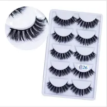 Новые 5 пар Толстые Накладные ресницы черные длинные 3d норковые ресницы наращивание ресниц Профессиональные норковые ресницы макияж ресницы 26