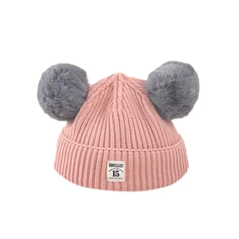 

Hat Baby Hat Baby Cap Baby 2018 Fashion Baby Children Cute Ball Cap Keep Warm Winter Hats Knitted Wool Hemming 15