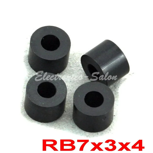 

(10 pcs/lot ) 4mm Black Nylon Round Spacer, OD 7mm, ID 3.2mm, for M3 Screws, Plastic.