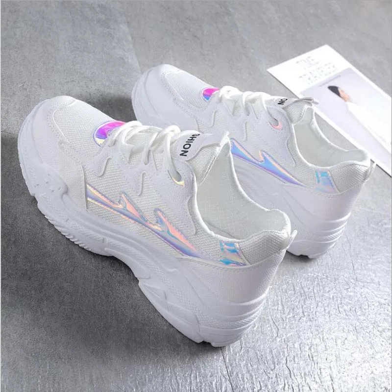 

New 2019 Spring Fashion Women Casual Shoes Suede Leather Platform Shoes Women Sneakers Ladies White Trainers Chaussure Femme