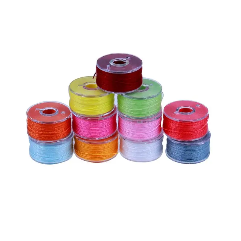 25pcs/box Coloful Sewing Thread + 25 Grid Clear Plastic Machine Bobbins