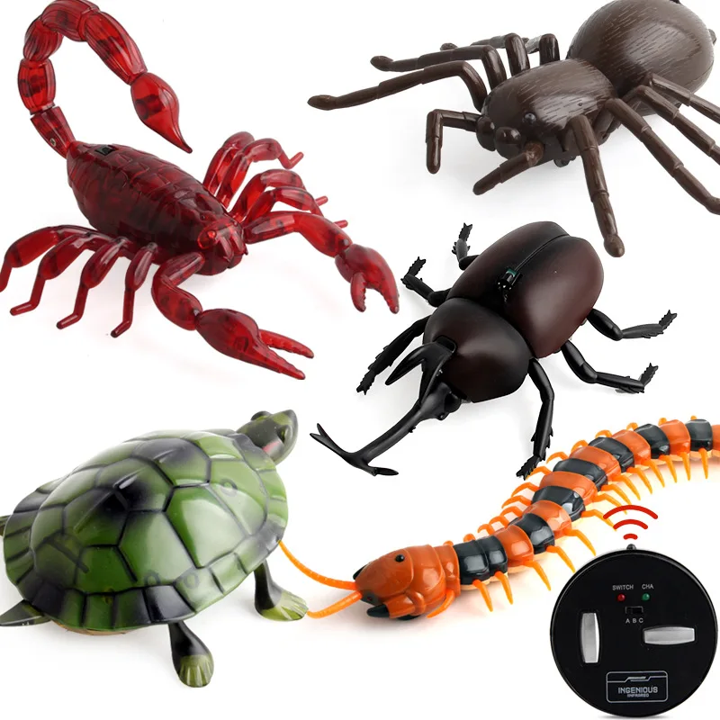 Радиоуправляемые забавные игрушки, мини пульт дистанционного управления, Веселый жук, паук, черепаха, таракан, насекомое, игрушка, робот, инфракрасная флуоресцентная Новинка, игрушки