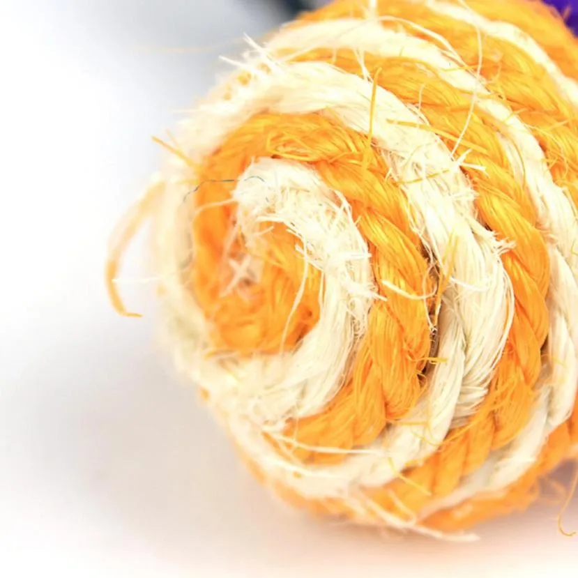 Случайный цвет кошка играть игрушка соломенная веревка для домашних животных