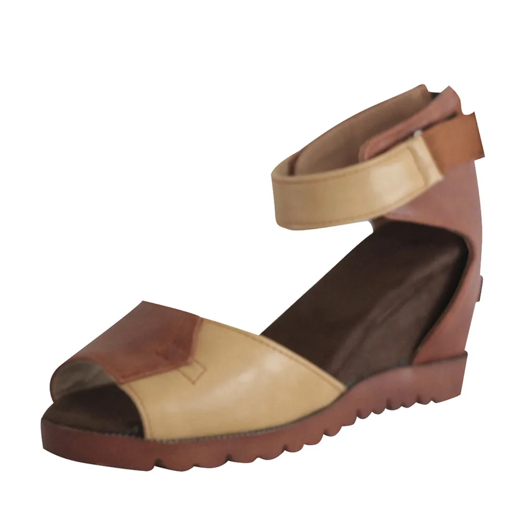 Women Sandals Fashion Open Toe Wedges Thick Bottom Straps Buckle Shoes Roman Sandals Women sandalias mujer Zapatos Mujer