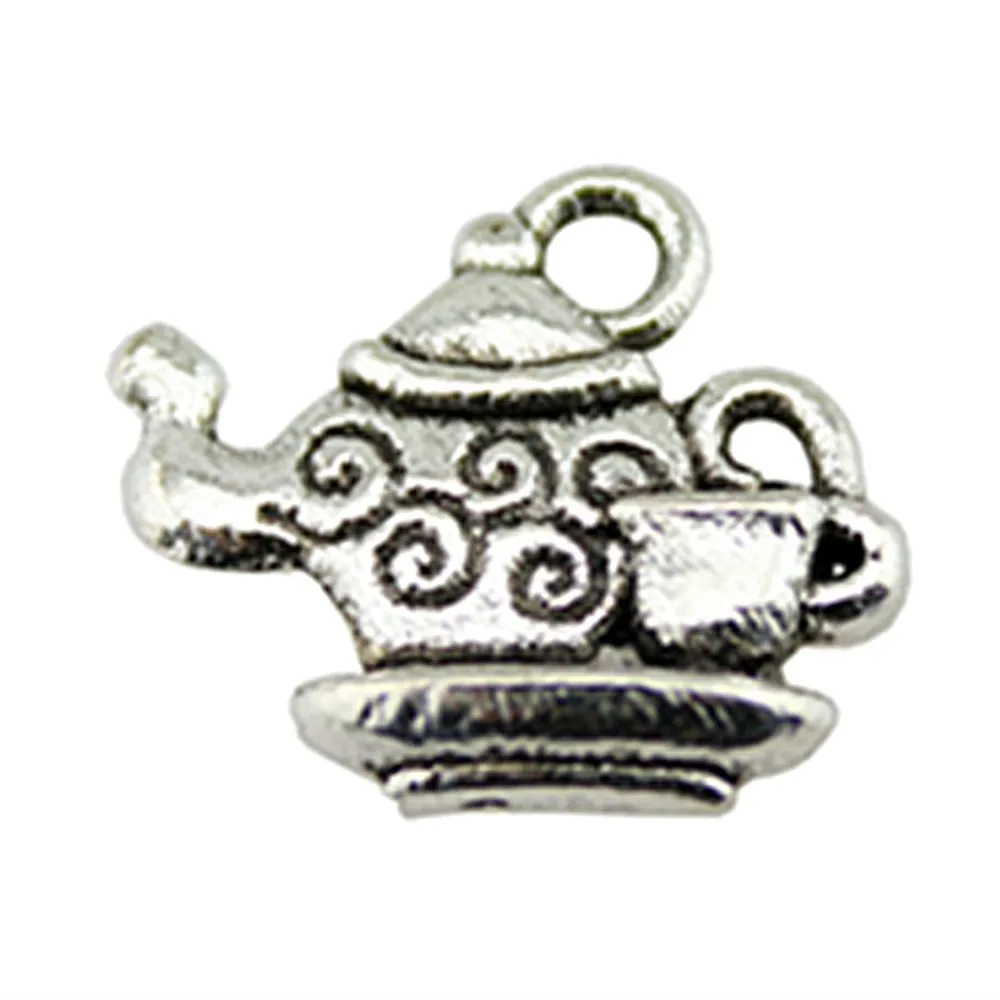 10pcs Coffee Cup Charm For Jewelry Making 2 Colors Plated DIY Vintage Accessories Teapot Charms