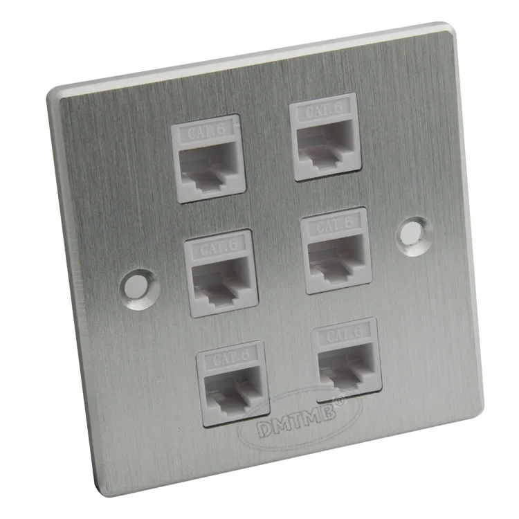Алюминиевая настенная пластина 6 X CAT6 RJ45 и поддержка DIY|wall plate|rj45 platerj45 wall plate |