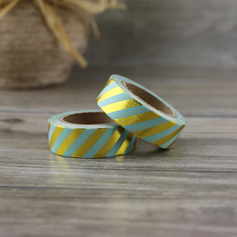 

New 1X green Stripe Washi Paper Masking Tapes for Gift wrapping Scrapbooking DIY Crafts Diary Decals Decorative Stickers