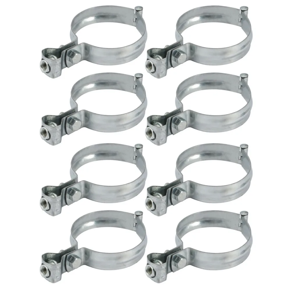 UXCELL 8pcs Iron Zinc Plated Hose Clamp For 76mm Outer Dia Tube Pipe w