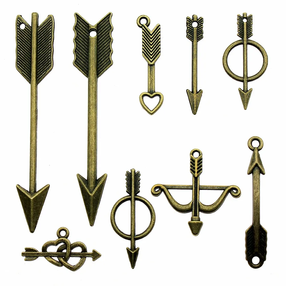 

15pcs/lot Arrow Charms Antique Bronze Color Arrow Pendant Charms Arrow Charms For Jewelry Making Diy Craft